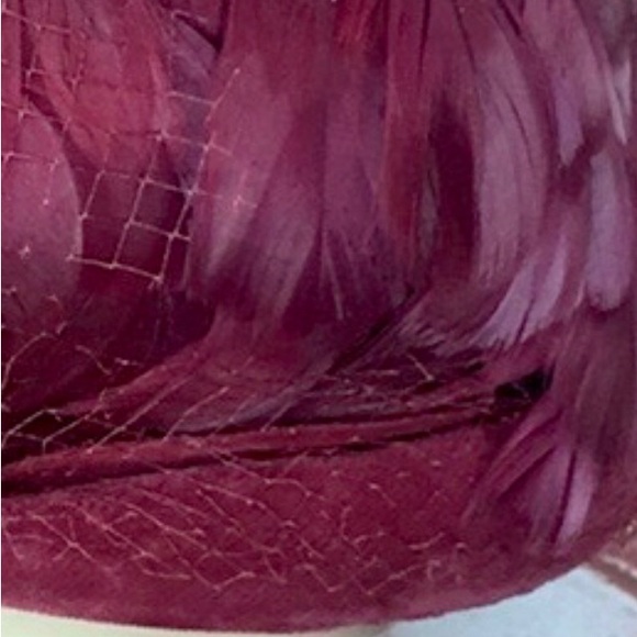 Feathered Vintage MCM Mulberry Purple Flapper Inspired Cloche Hat
